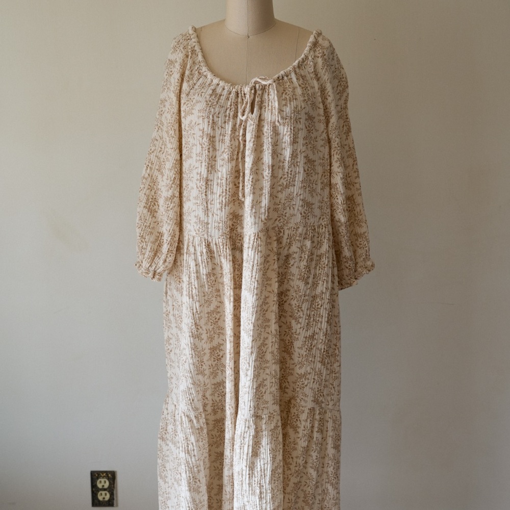 Neuflora Cotton Prairie Maxi Dress Size Medium | Cottagecore Floral